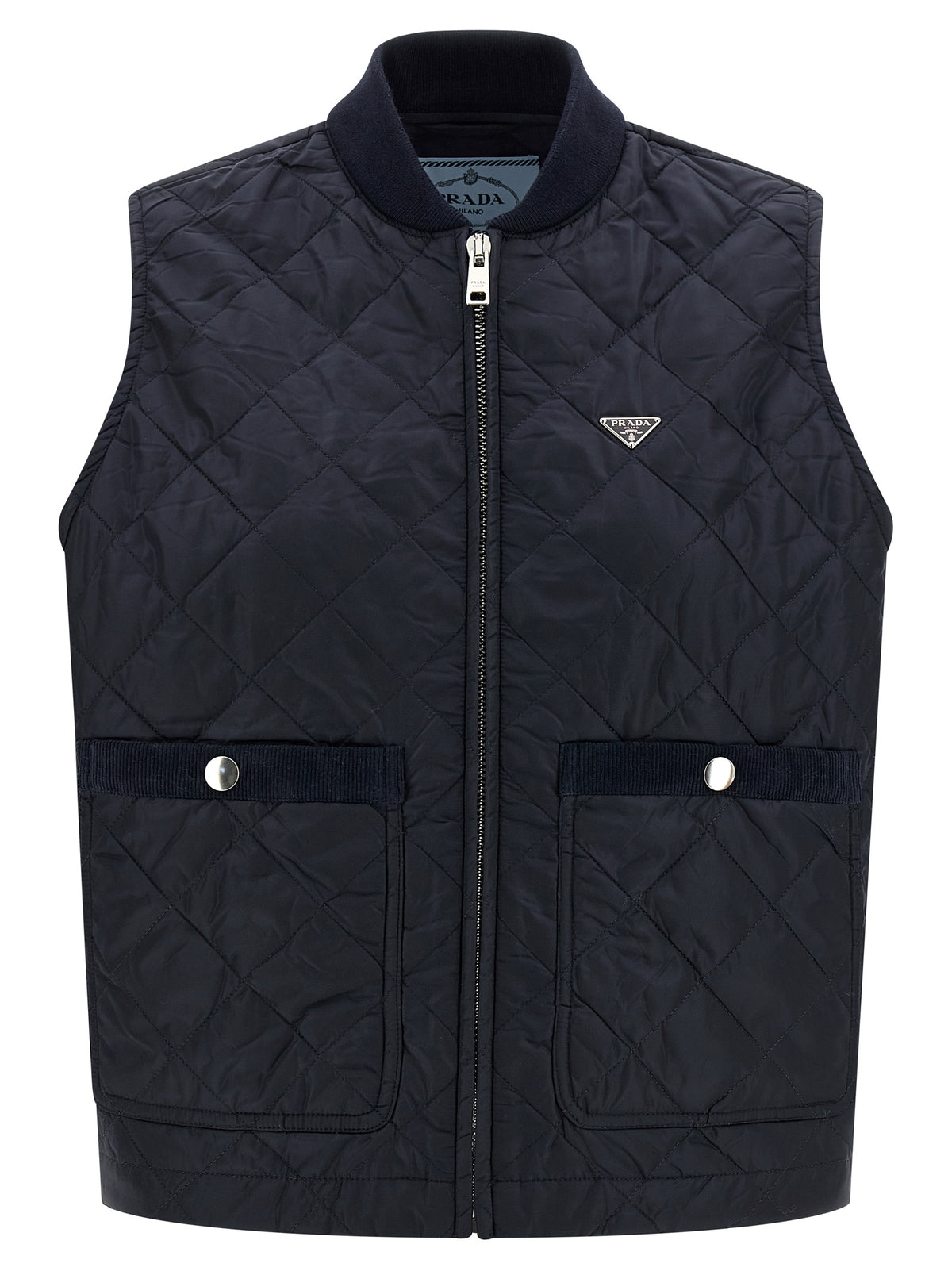 Prada Blue Recycled Polyamide Sleeveless Jacket