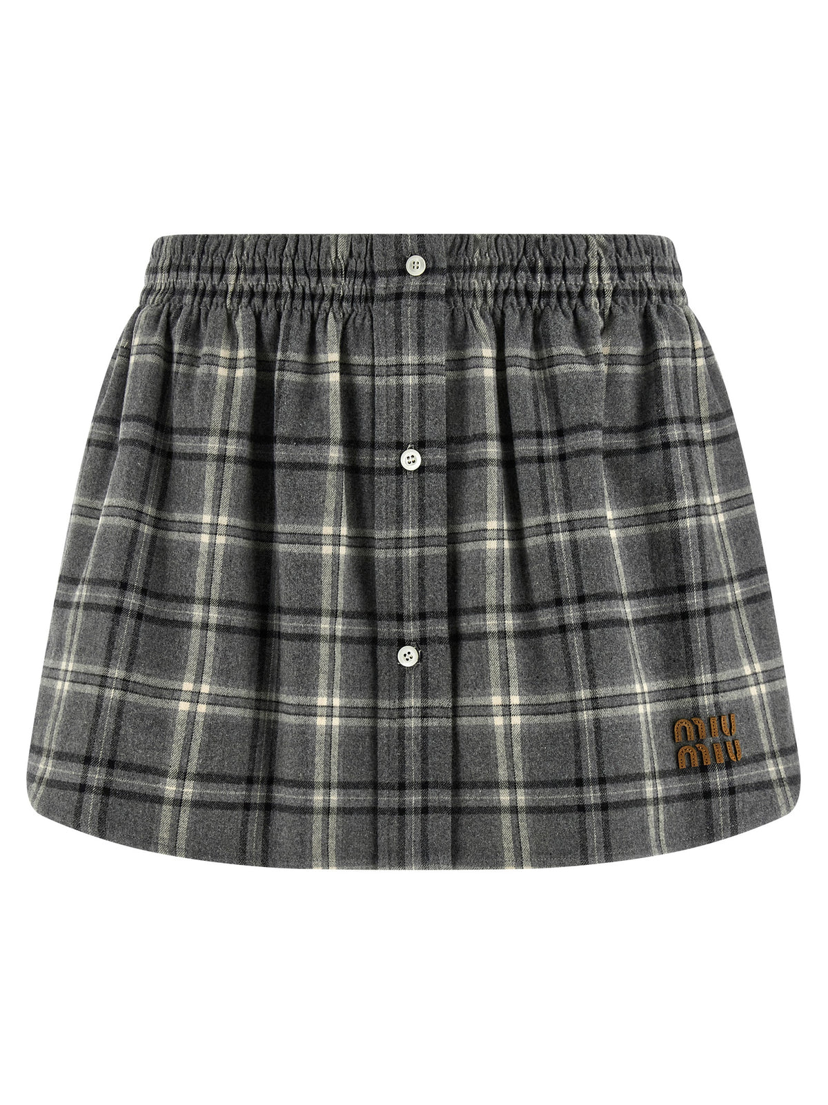 Miu Miu Gray Cotton Long Skirt