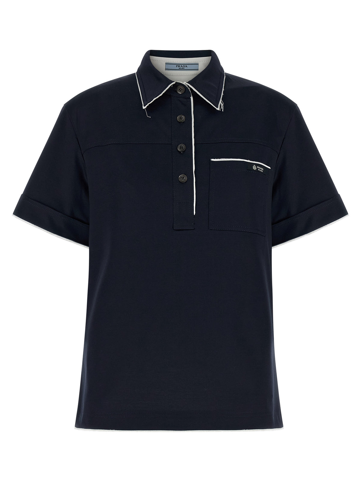 Prada Blue Cotton Polo Shirt