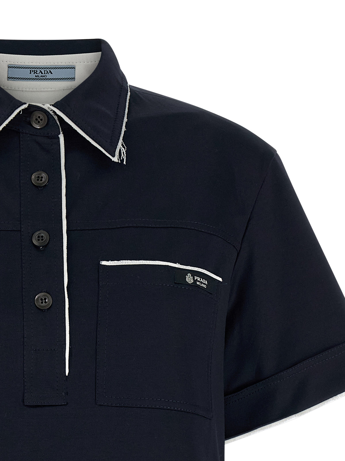 Prada Blue Cotton Polo Shirt
