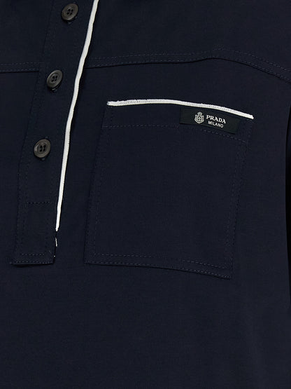 Prada Blue Cotton Polo Shirt