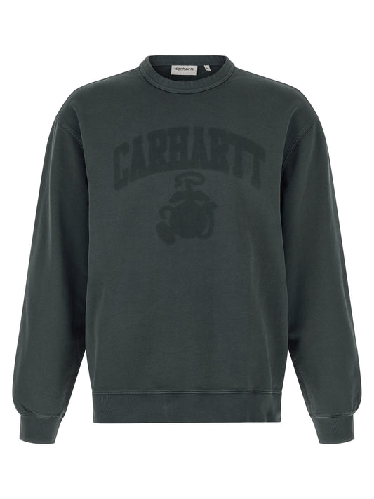 Sweatshirt by Carhartt Wip for men in organic cotton blue & print features a unrivaled silhouette with a refined crew neckline and unrivaled long-sleeve detailing for a sophisticated look.