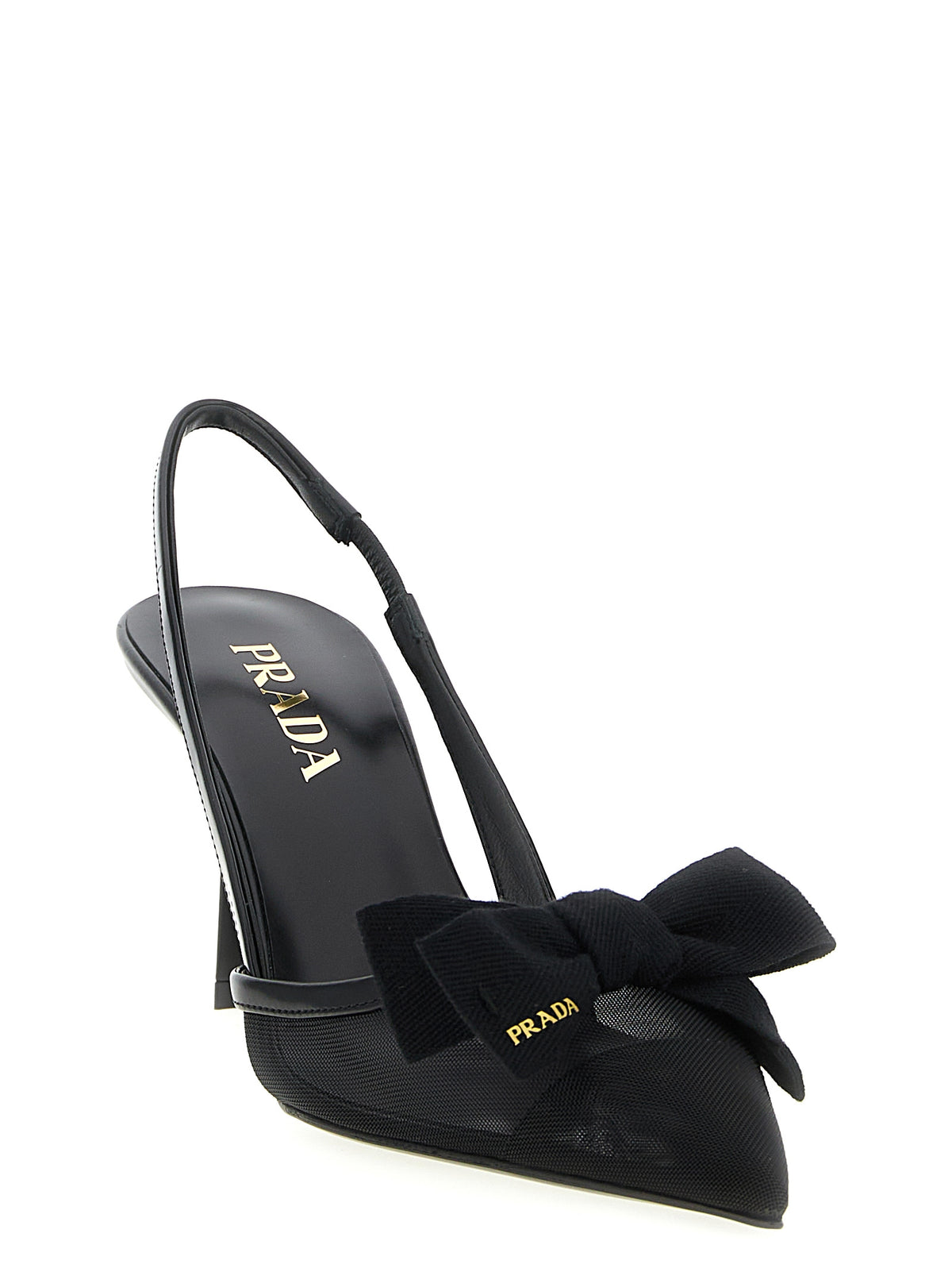 Prada Black Polyamide Mid Heel Pumps