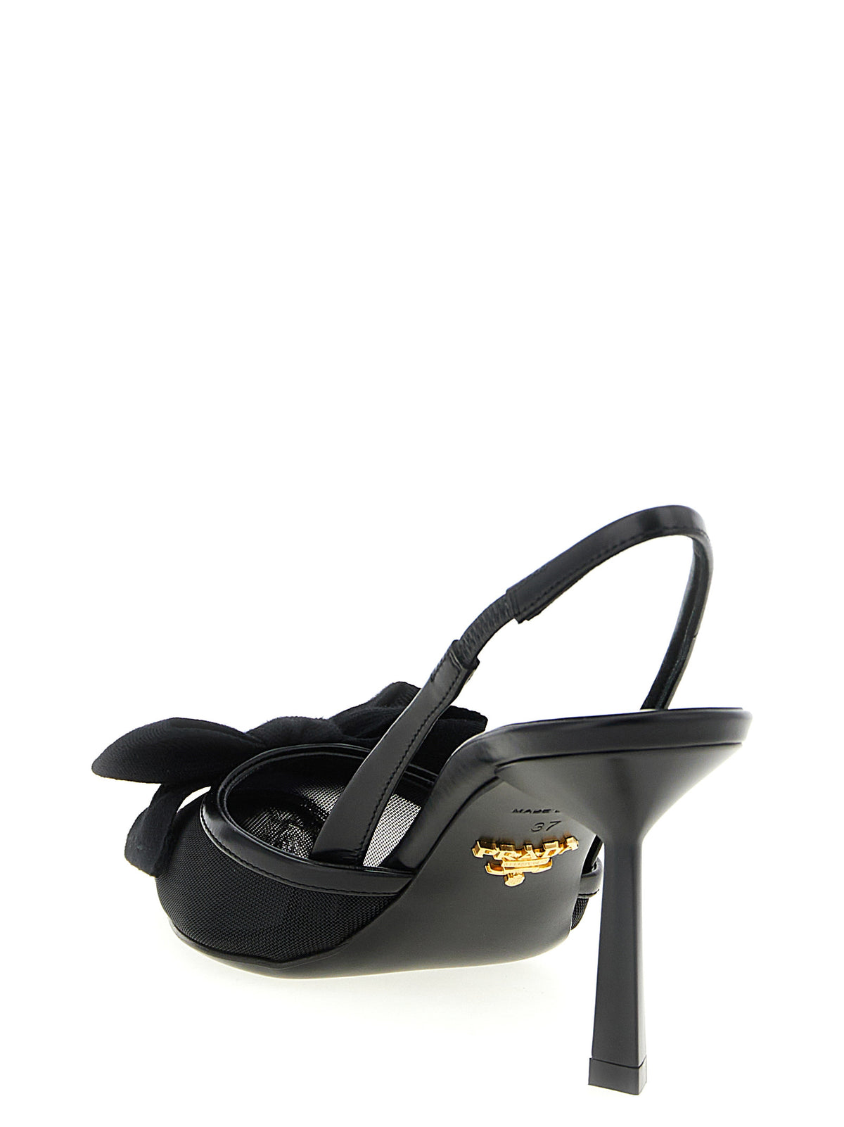 Prada Black Polyamide Mid Heel Pumps