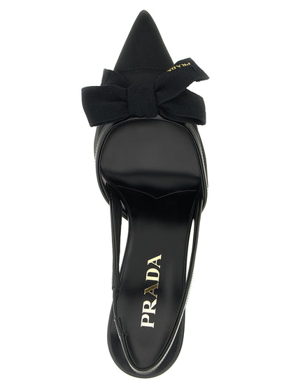 Prada Black Polyamide Mid Heel Pumps