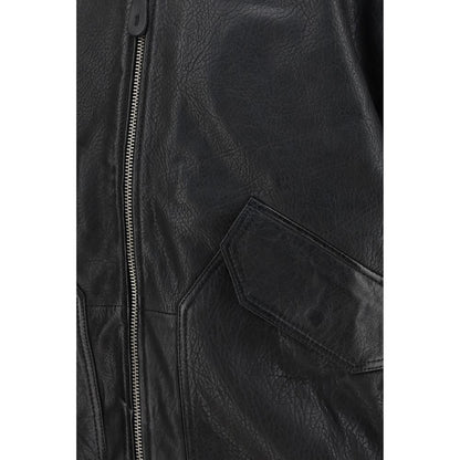 ALPHA INDUSTRIES Black Lambskin Leather Jacket