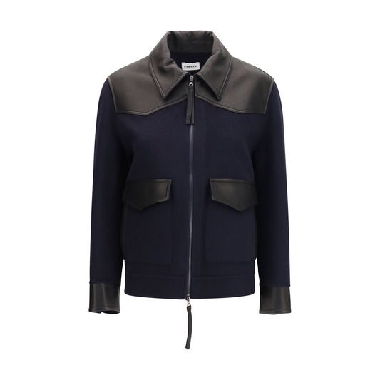 This Jacket by P.A.R.O.S.H. for women in leather & wool blue showcases a magnificent silhouette, meticulously crafted with a distinctive and functional pockets for a magnificent finish.