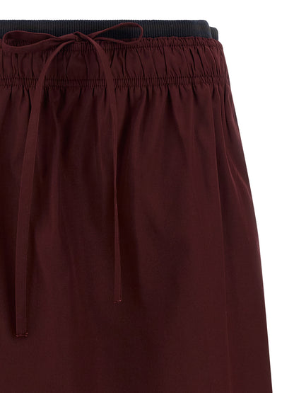 Prada Bordeaux Polyester Midi Skirt