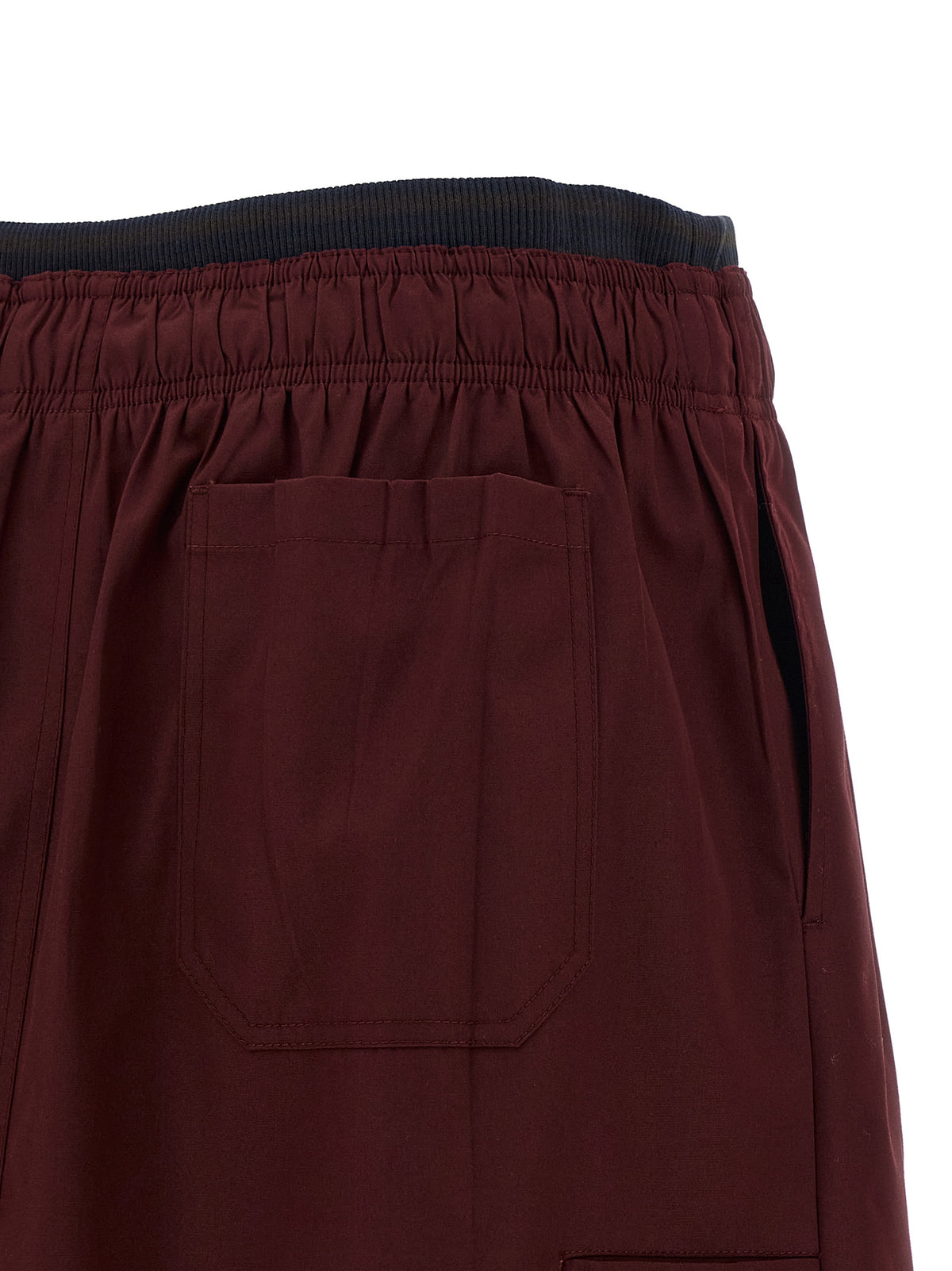 Prada Bordeaux Polyester Midi Skirt