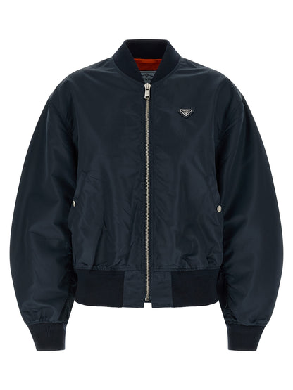 Prada Blue Polyamide Bomber