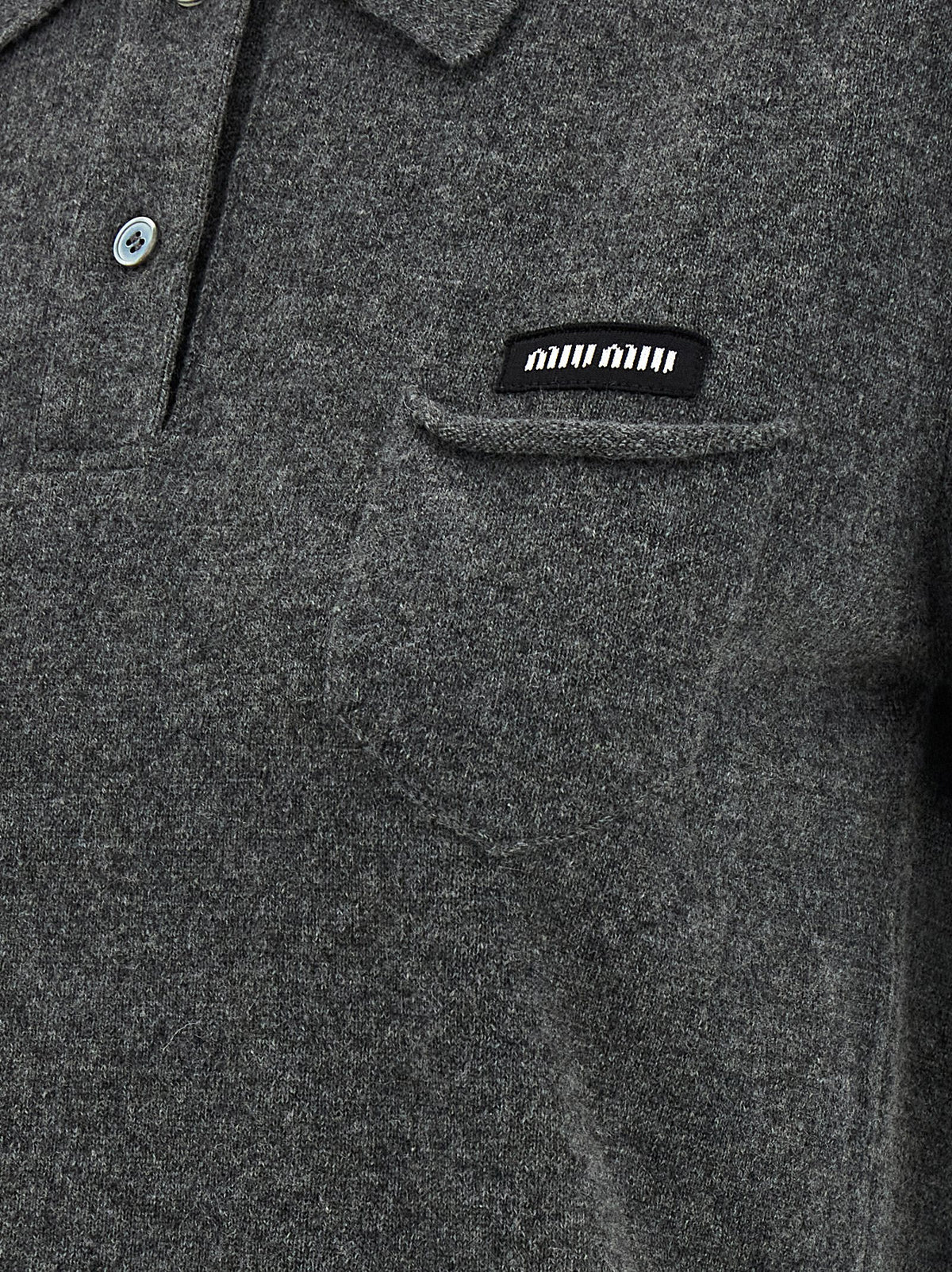 Miu Miu Gray Cashmere Polo Shirt
