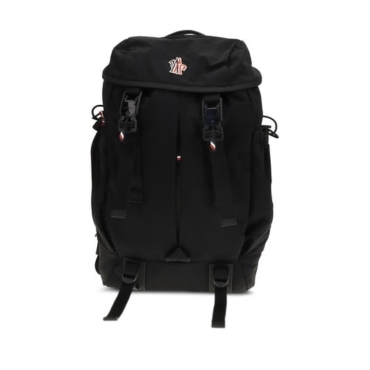 Moncler Grenoble Leather Mesh Nylon & Polyamide Backpack - Black