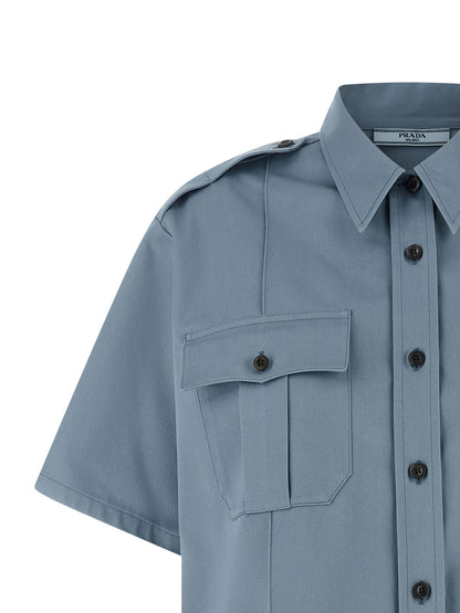 Prada Blue Cotton Blouse