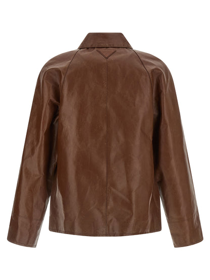 Prada Brown Calfskin Leather Jacket