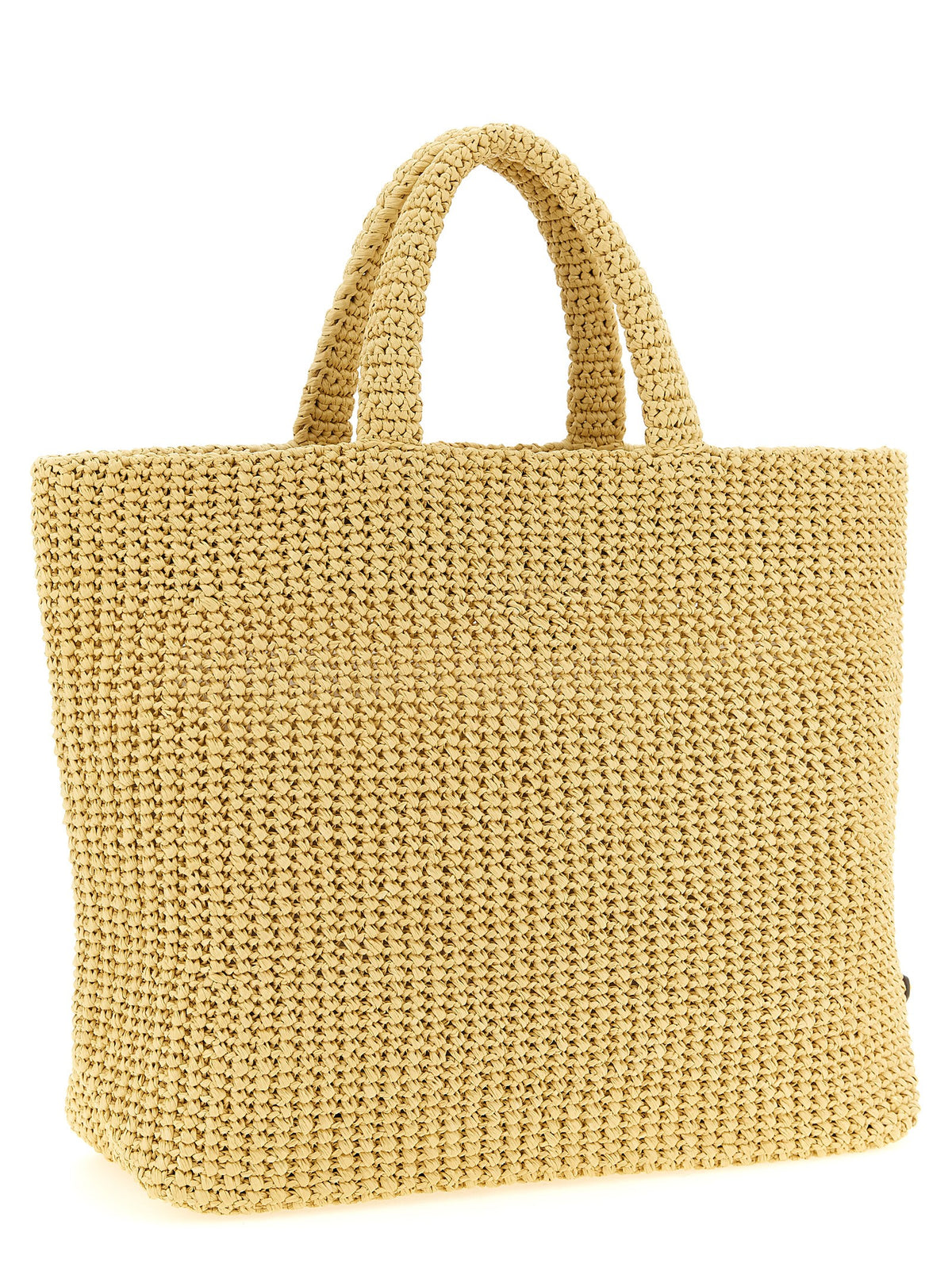 Prada Beige Raffia Tote Bag