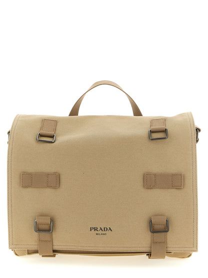 Prada Beige Cotton Crossbody Bag