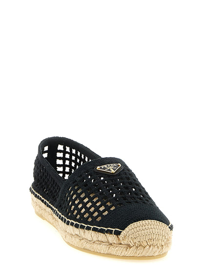 Prada Black Cotton Espadrilles