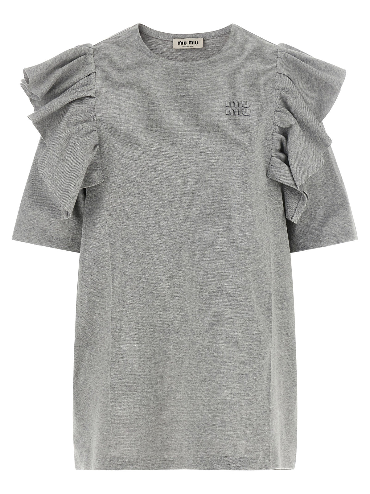 Miu Miu Gray Cotton Short Dress