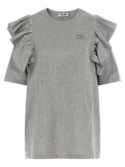 Miu Miu Gray Cotton Short Dress