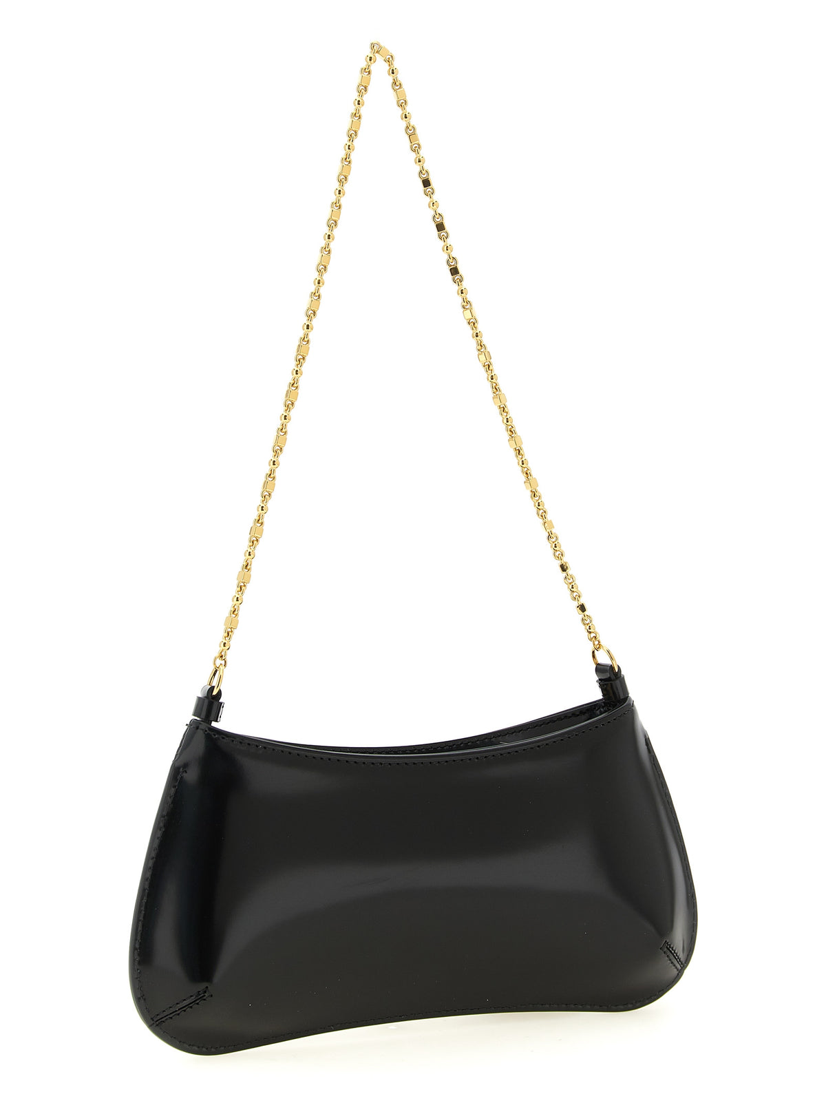 Jacquemus Bisou Le Petit Calfskin Leather & Cotton Shoulder Bag - Black Gold