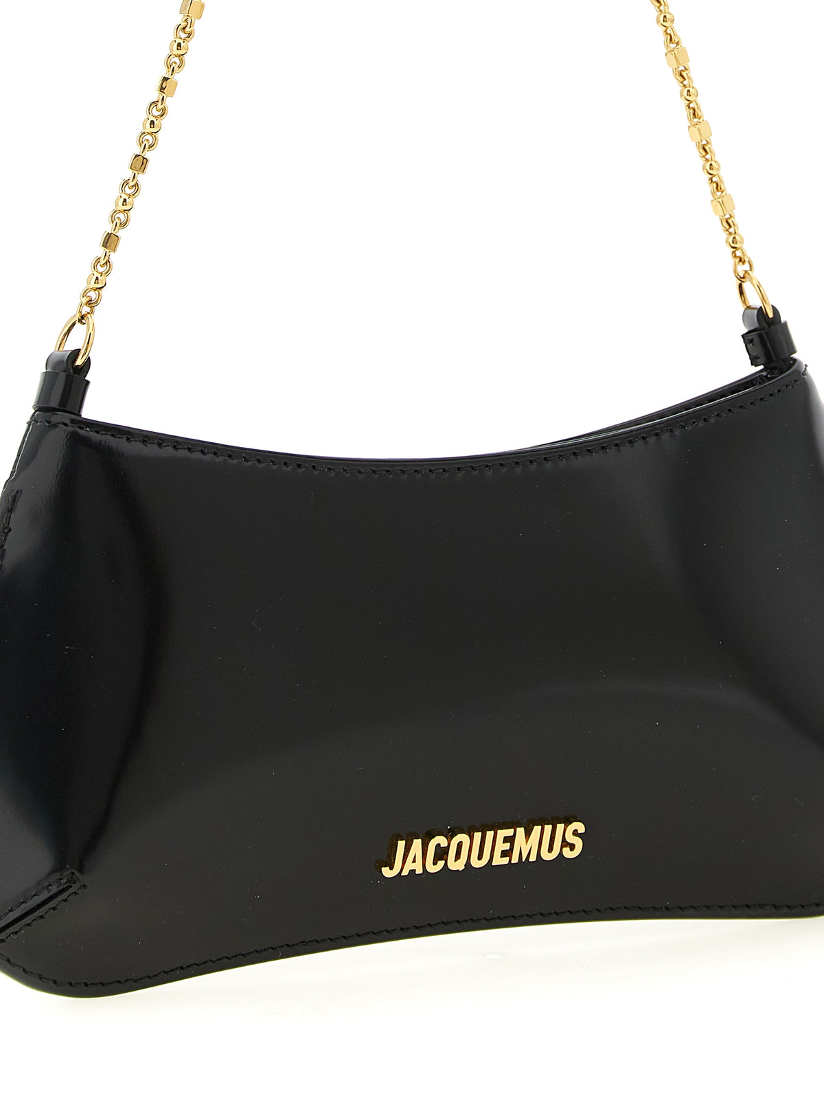 Jacquemus Bisou Le Petit Calfskin Leather & Cotton Shoulder Bag - Black Gold