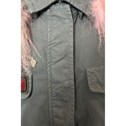 Hooded Parka by Mr&Mrs Italy for women in cotton fur polyester & leather multicolor & pink presents a decadent silhouette, showcasing the decadent wrap hooded neckline and functional pockets & hooded for a premium, weather-ready look.