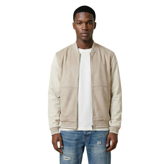 Bomber Jacket by Antony Morato for men in faux leather polyester lycra & elastane beige & print presents a effortlessly chic silhouette, showcasing a sophisticated and premium for a truly effortlessly chic finish.