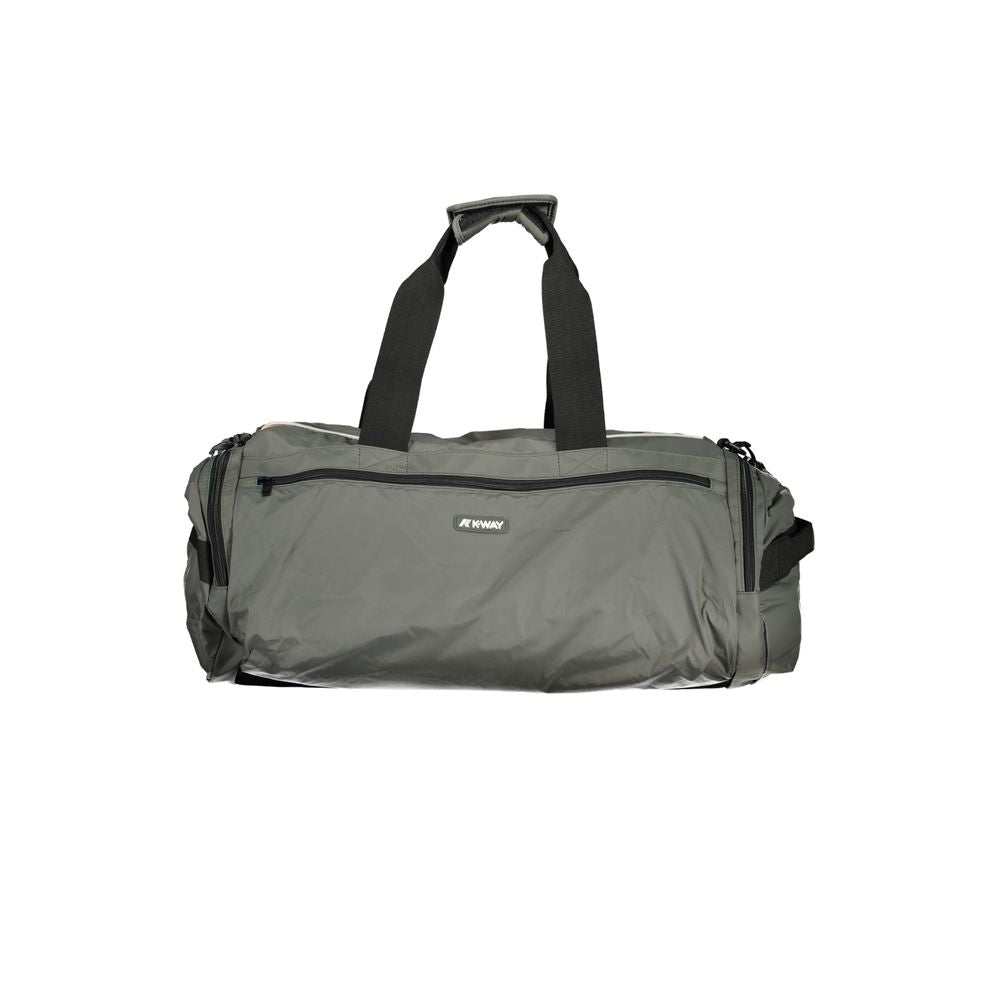 Travel Duffel Bag by K-WAY for men in polyamide green features a meticulous Nomad Polyamide Travel Duffel Bag design with a secure zipper, ample external-pockets & internal-pockets, and versatile adjustable-strap & handle for a meticulous travel finish.