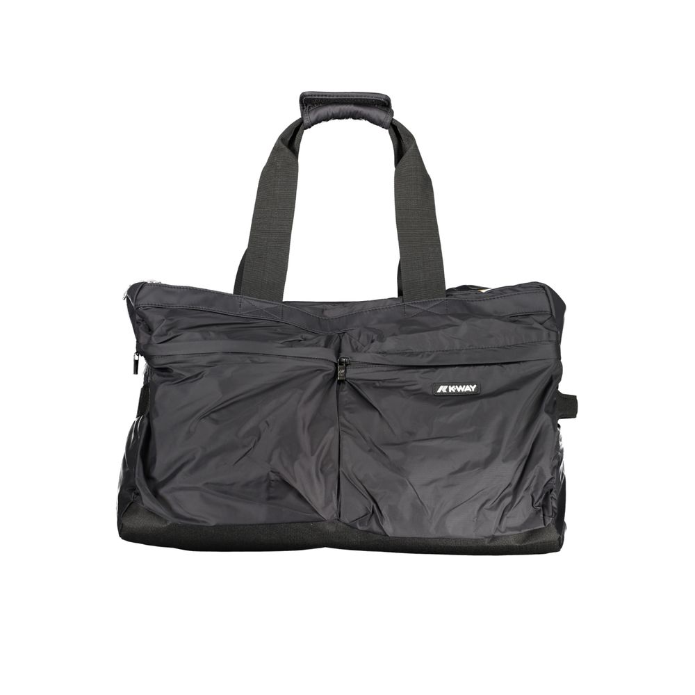Travel Duffel Bag by K-WAY for men in polyamide & polyester black & signature features a meticulous City Essence Polyamide & Polyester Travel Duffel Bag design with a secure , ample , and versatile shoulder-strap, adjustable-strap & detachable-strap for a meticulous travel finish.