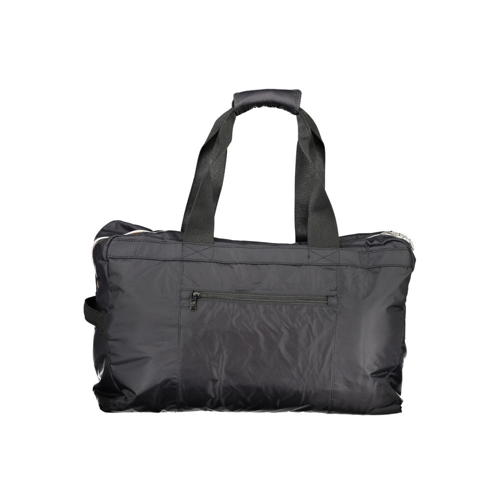 Travel Duffel Bag by K-WAY for men in polyamide & polyester black & signature features an unassuming City Essence Polyamide & Polyester Travel Duffel Bag design with a secure , ample , and versatile shoulder-strap, adjustable-strap & detachable-strap for a truly unassuming finish.