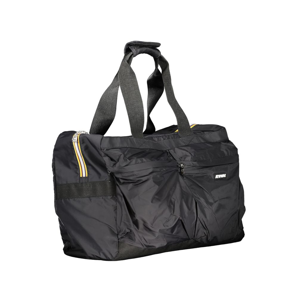 Travel Duffel Bag by K-WAY for men in polyamide & polyester black & signature presents a fashionable City Essence Polyamide & Polyester Travel Duffel Bag design, showcasing a secure and fashionable with versatile shoulder-strap, adjustable-strap & detachable-strap.