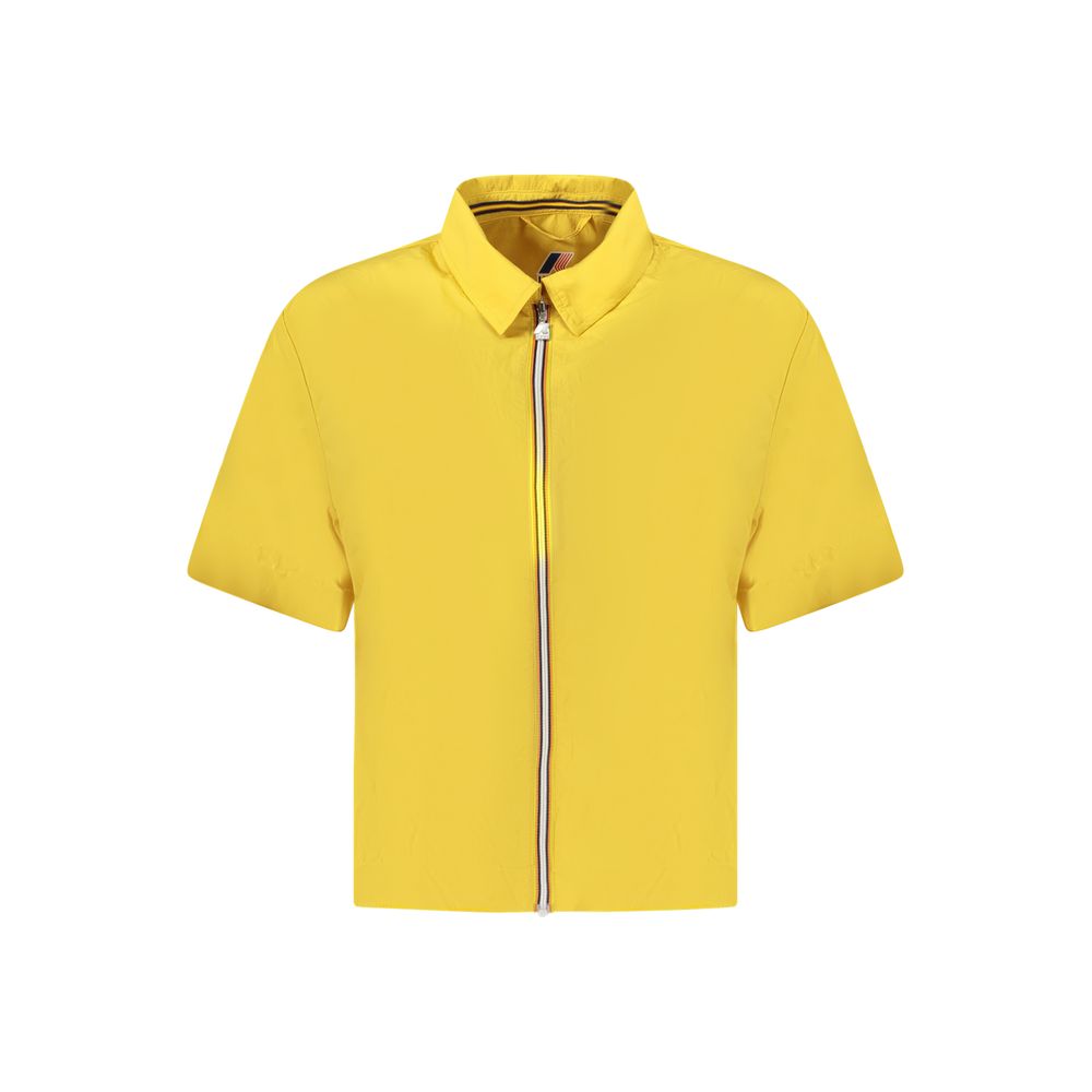 Shirt by K-WAY for women in polyamide blue & yellow features an architectural silhouette with a refined and elegant for a architectural look.