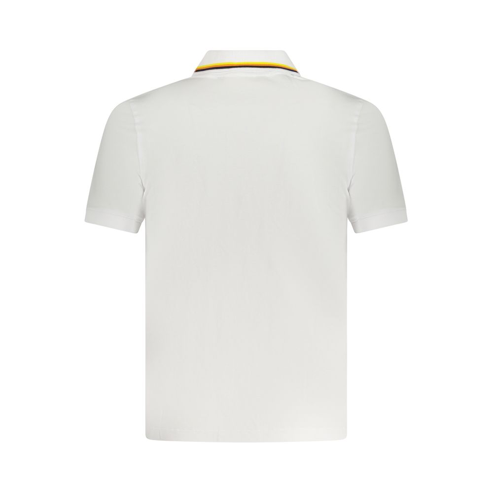 Polo Shirt by K-WAY for men in stretch cotton white showcases a sharp silhouette, detailed with a refined and sharp for a sophisticated finish.