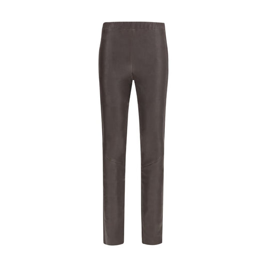 Pants by Arma for women in nappa leather brown showcases a unrivaled comfort silhouette, featuring a slim cut and long with a mid rise for a unrivaled comfort and refined aesthetic.