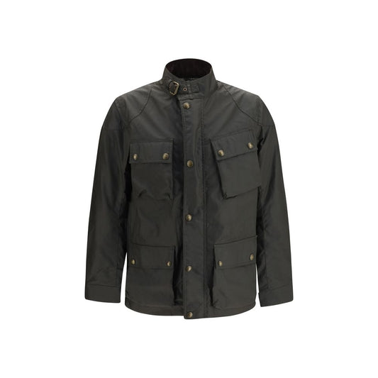 Overcoat by Belstaff for men in cotton corduroy twill bicolour, patterned, checked & signature features an voluminous silhouette, showcasing distinct windproof & pockets and a voluminous for a truly voluminous aesthetic.