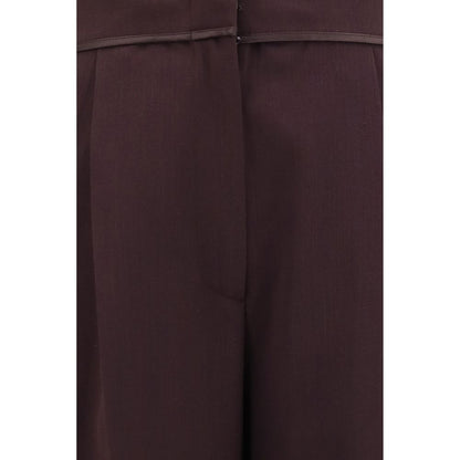 Forte_Forte Purple Polyester Casual Pants