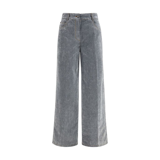 Jeans by Forte_Forte for women in denim cotton gray features a refined silhouette with a refined regular-fit & wide, defined by a and a refined long for a refined finish.