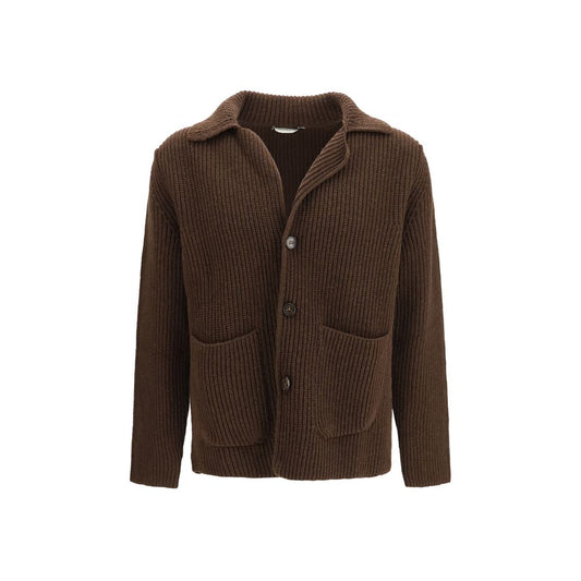 Overcoat by Brooksfield for men in polyamide wool brown presents a luxurious silhouette, showcasing a luxurious shirt-collar neckline and sophisticated pockets for a premium, luxurious look.