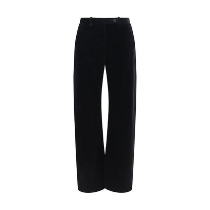 Khaite Black Viscose Casual Pants