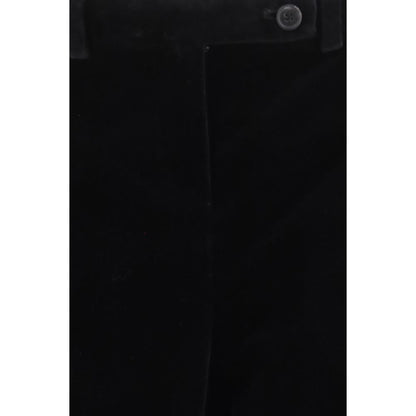 Khaite Black Viscose Casual Pants
