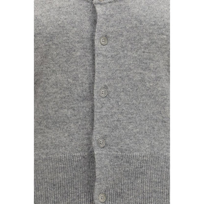 Extreme Cashmere Women's Regular Fit Slim Crew Neck &Scoop Cashmere Cardigan - Gray