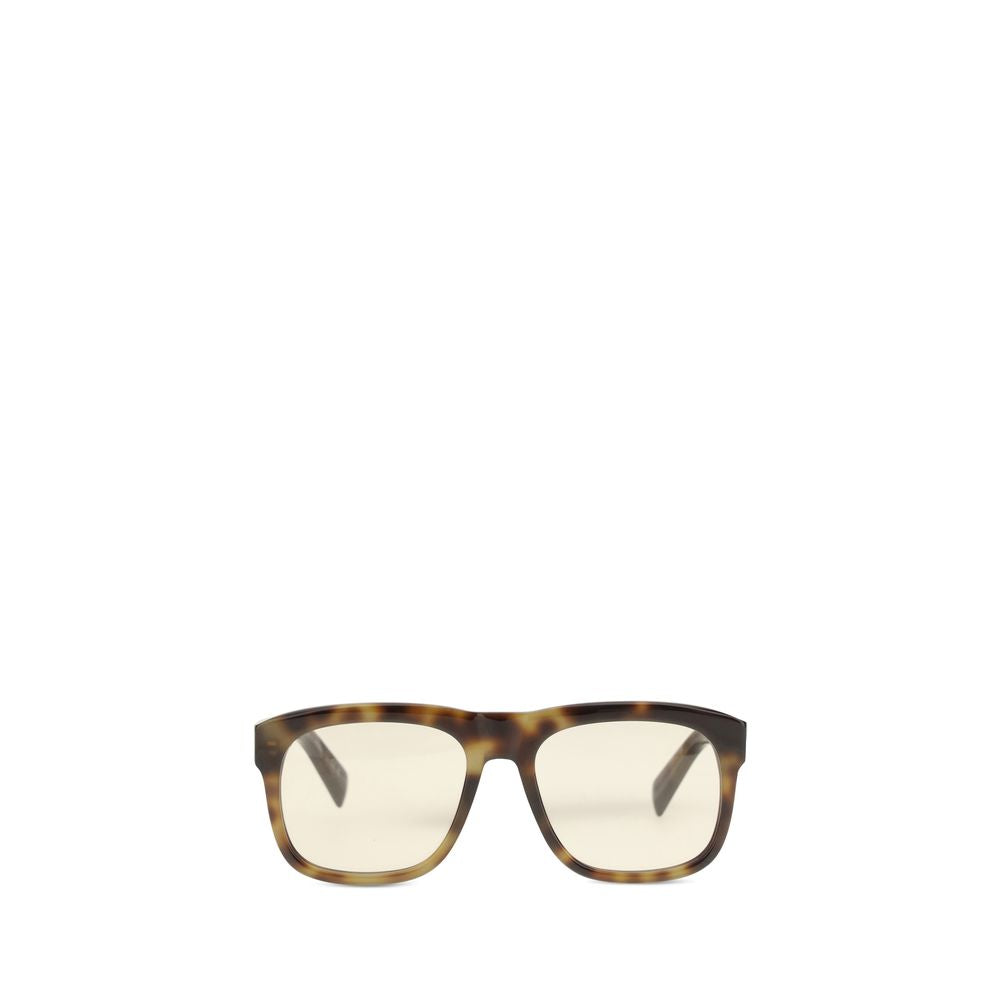 Saint Laurent Geometric Silicone Resin & Acetate Sunglasses - Brown Signature Monogram