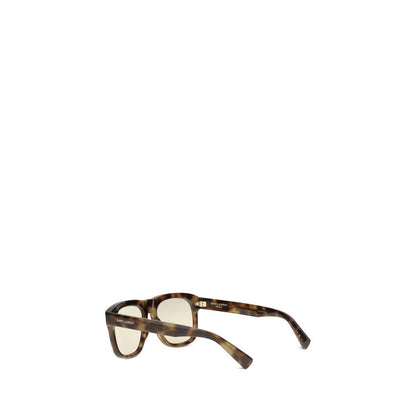 Saint Laurent Geometric Silicone Resin & Acetate Sunglasses - Brown Signature Monogram