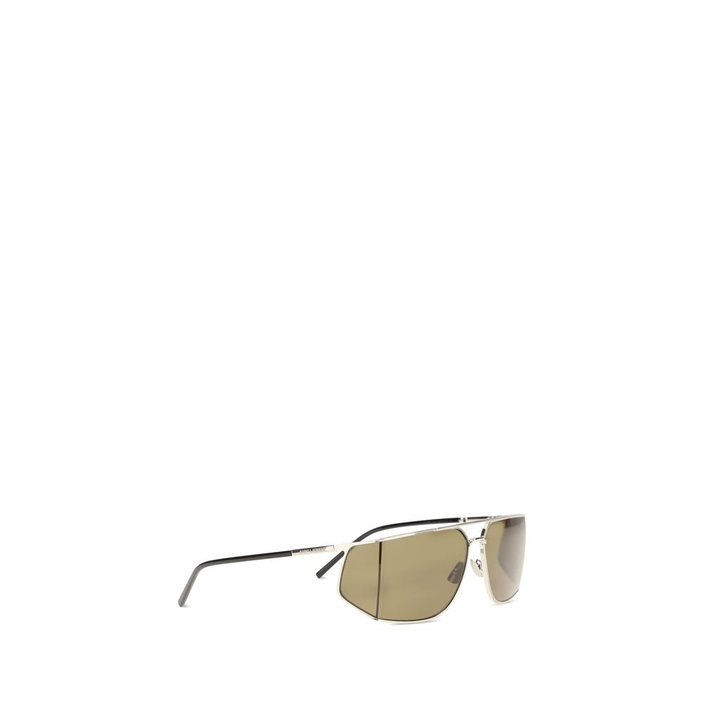 Sunglasses by Saint Laurent for women in cotton and gray, silver & signature featuring an stylish with a sophisticated silver coloured frame finish and high-performance .