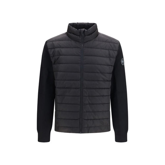 Overcoat by Canada Goose for men in nylon polyamide merino wool & duck down black presents a luxurious silhouette, showcasing a luxurious and sophisticated breathable-design, lightweight, pockets & insulated for a premium, luxurious look.