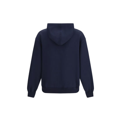 Sweatshirt Hoodie by Umit Benan for men in cashmere cotton & silk blue showcases a city-ready silhouette, artfully detailed with a signature hooded neckline and for a city-ready finish.