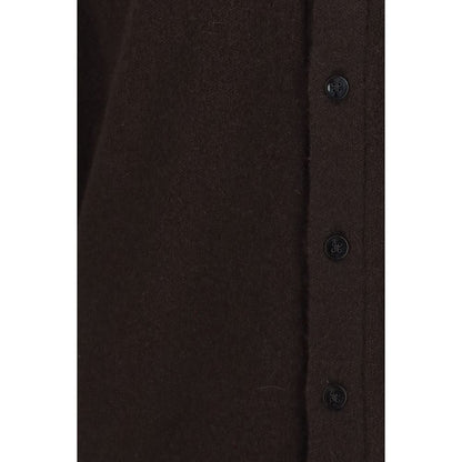 Sweater by Umit Benan for men in cashmere & silk brown & pearl showcases a discreet silhouette, finished with a discreet and for a discreet look.