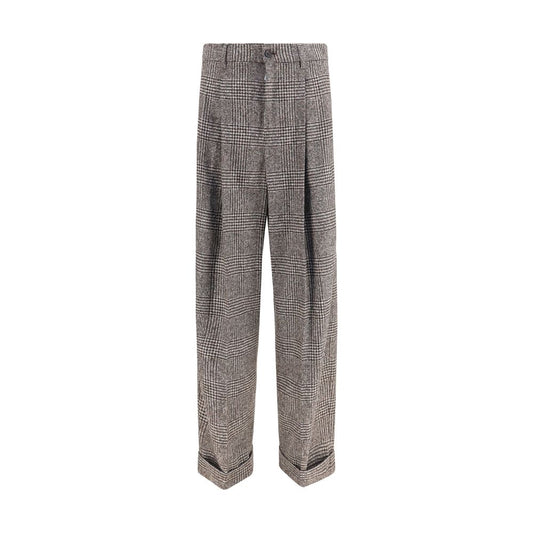 Pants by Dolce & Gabbana for men in cotton polyamide & alpaca wool brown & patterned features a sleek silhouette with a sleek regular-fit, a refined long, and a sophisticated finish.