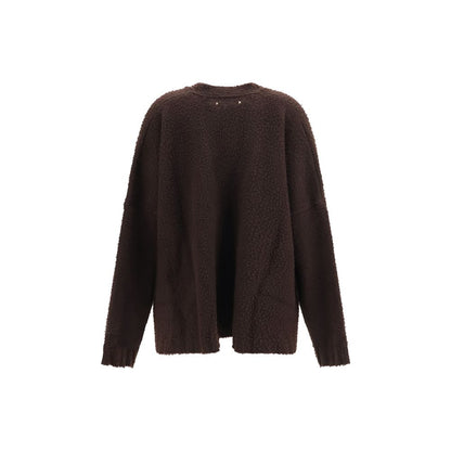 Cardigan by Golden Goose for women in wool & leather brown, silver & signature features an impeccable silhouette, showcasing a sophisticated and detail for a truly impeccable finish.