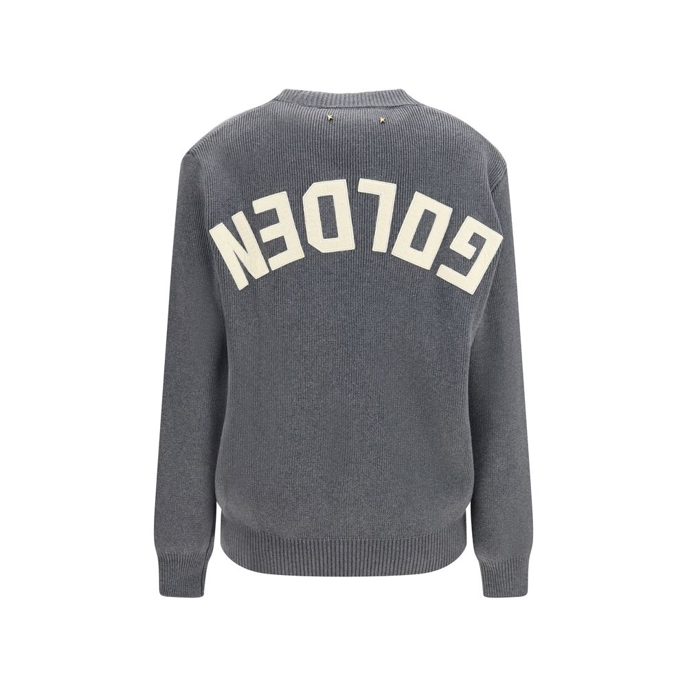 Sweatshirt by Golden Goose for women in cotton metal polyamide & spandex gray, gold, white & signature features an provocated silhouette, detailed with a provocated and a refined for a sophisticated aesthetic.